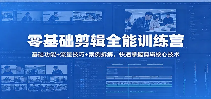 零基础剪辑全能训练营：基础功能+流量技巧+案例拆解，快速掌握剪辑核心技术_就是爱分享