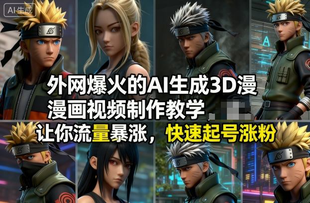 外网爆火的AI生成3D漫画视频制作教学，让你流量暴涨，快速起号涨粉！_就是爱分享