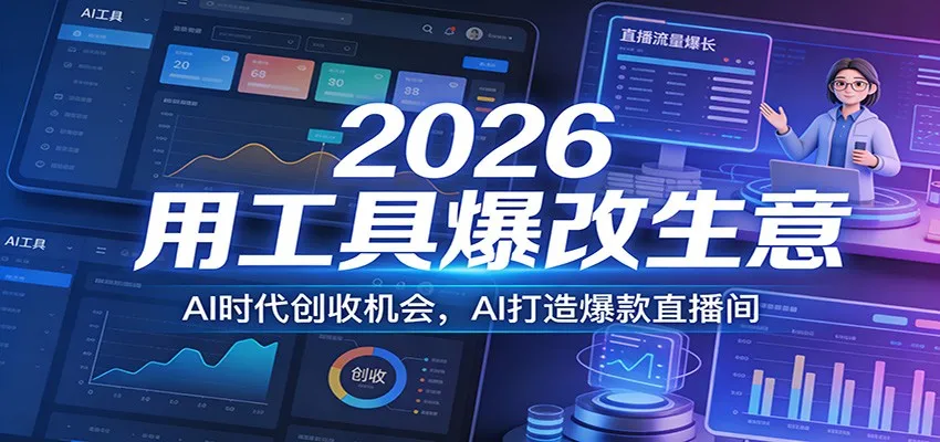 2026用工具爆改生意，AI时代创收机会，AI打造爆款直播间_就是爱分享
