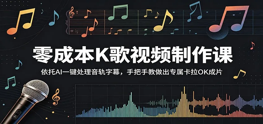零成本K歌视频制作课:依托AI一键处理音轨字幕,手把手教做出专属卡拉OK成片_一起云网创