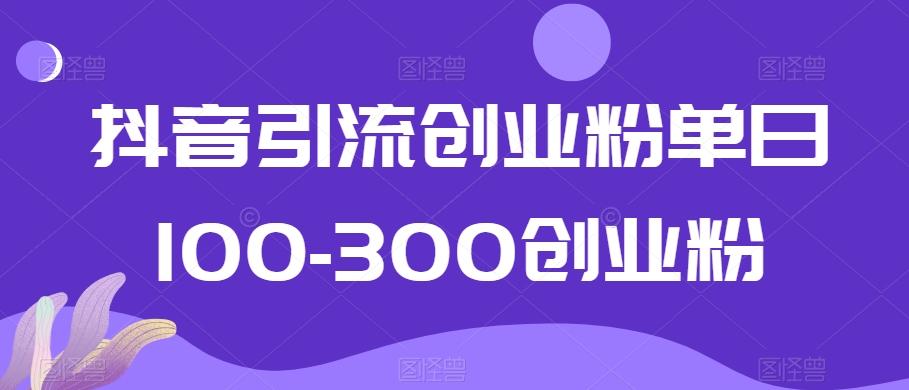 抖音引流创业粉单日100-300创业粉【揭秘】_就是爱分享