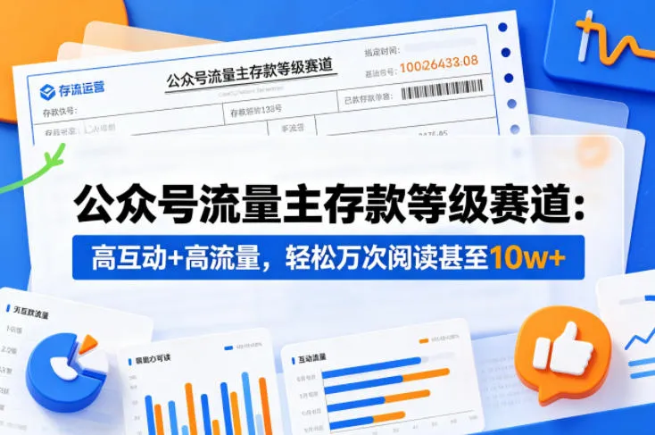 公众号流量主之存款等级赛道，高互动+高流量，轻松达到万次阅读，甚至10w+_就是爱分享