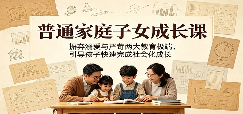 普通家庭子女成长课:摒弃溺爱与严苛两大教育极端,引导孩子快速完成社会化成长_一起云网创