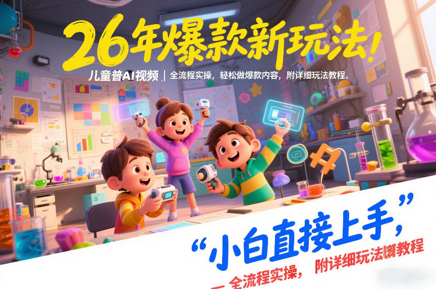 26年爆款新玩法，儿童科普AI视频，全流程实操，轻松做爆款内容，小白直接上手，附详细玩法教程_就是爱分享