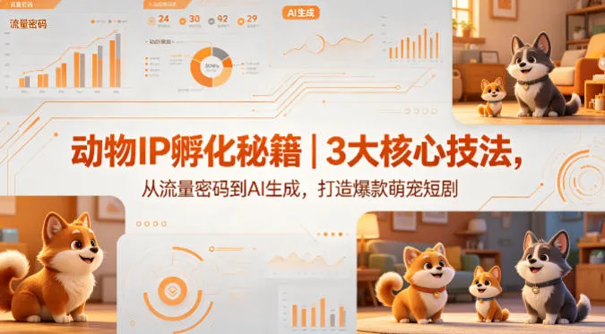 动物IP孵化秘籍｜3大核心技法，从流量密码到AI生成，打造爆款萌宠短剧_就是爱分享