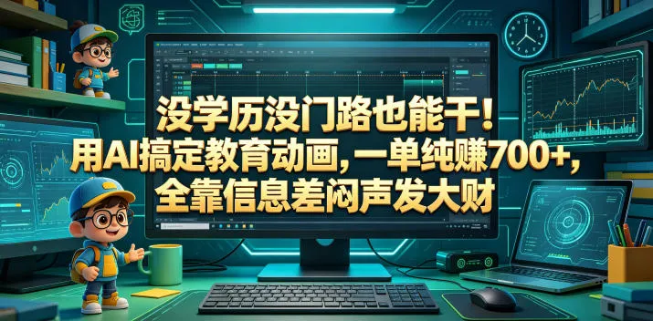 没学历没门路也能干!用AI搞定教育动画,一单纯賺700+,全靠信息差闷声发大财【揭秘】_一起云网创