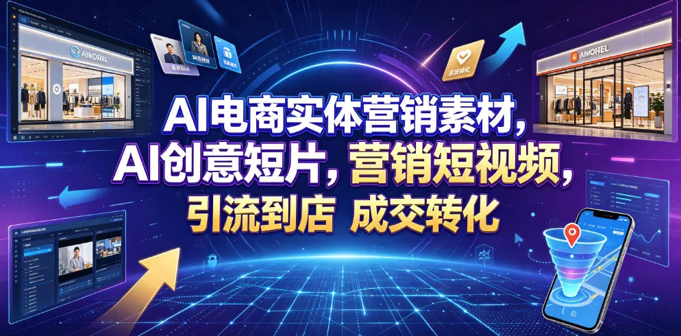 AI电商实体营销素材，AI创意短片，高效打造营销短视频，轻松引流到店，稳定提升门店客流与成交转化_一起云网创