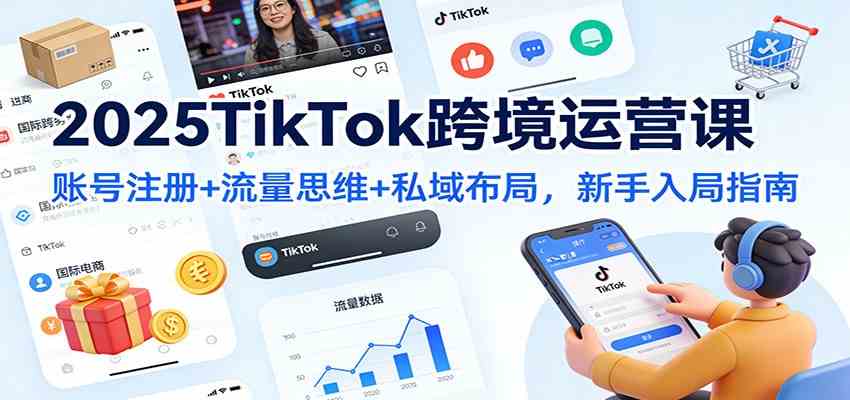 2025TikTok跨境运营课：账号注册+流量思维+私域布局，新手入局指南_就是爱分享