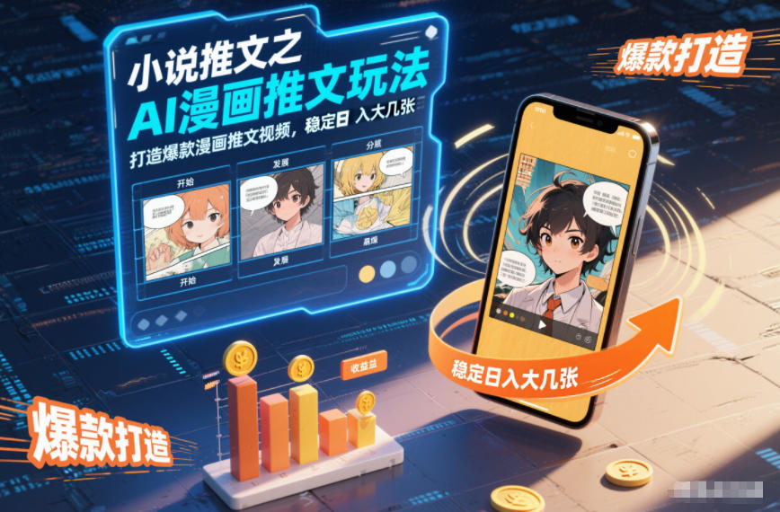 小说推文之AI漫画推文玩法，打造爆款漫画推文视频，稳定日入大几张_就是爱分享