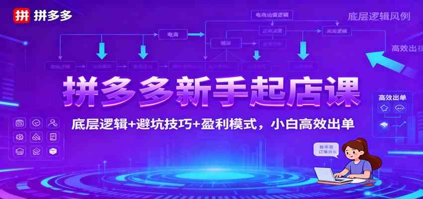 拼多多新手起店课：底层逻辑+避坑技巧+盈利模式，小白高效出单_就是爱分享