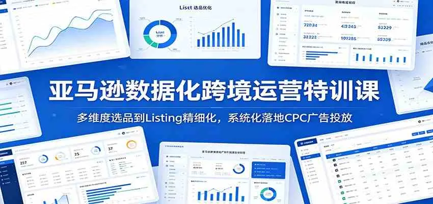 亚马逊数据化跨境运营特训课:多维度选品到Listing精细化,系统化落地CPC广告投放_一起云网创