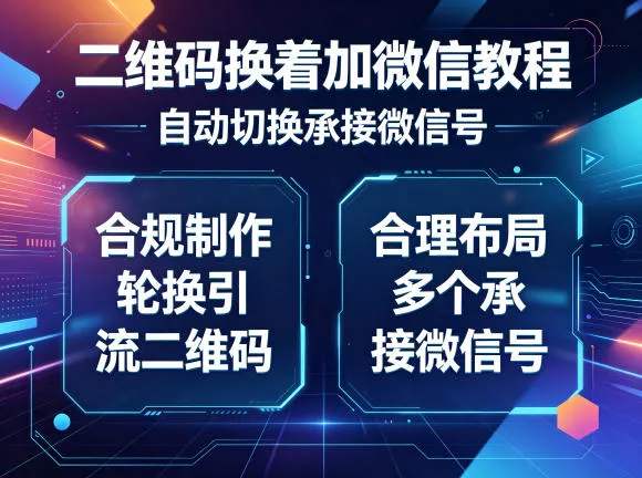 二维码换着加微信教程,自动切换承接微信号,合规制作轮换引流二维码,合理布局多个承接微信号_一起云网创