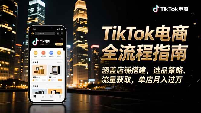 (16524期)TikTok电商全流程指南,涵盖店铺搭建、选品策略、流量获取,单店月入过万 (16524期)TikTok电商全流程指南,涵盖店铺搭建、选品策略、流量获取,单店月入过万