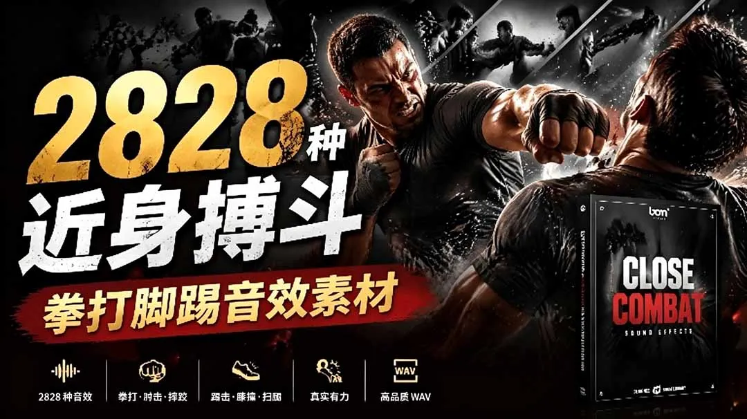 宝藏级别音效！2828种近身搏斗拳打脚踢音效素材，全部中文分类，免解压使用 Close Combat_一起云网创