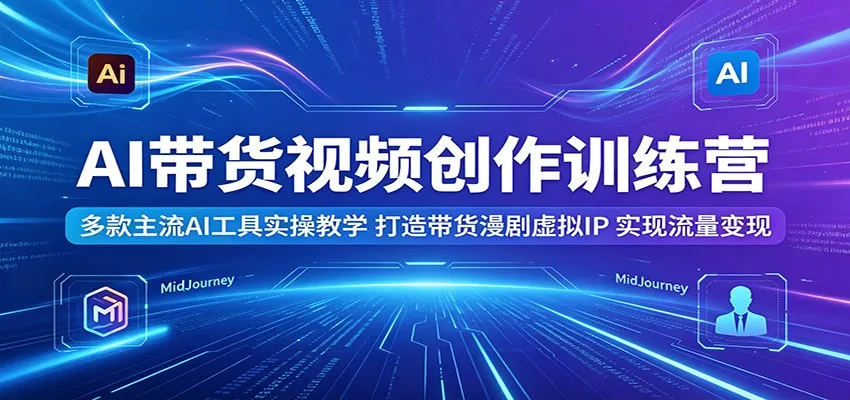 AI带货视频创作训练营：多款主流AI工具实操教学，打造带货漫剧虚拟IP，实现流量变现_一起云网创