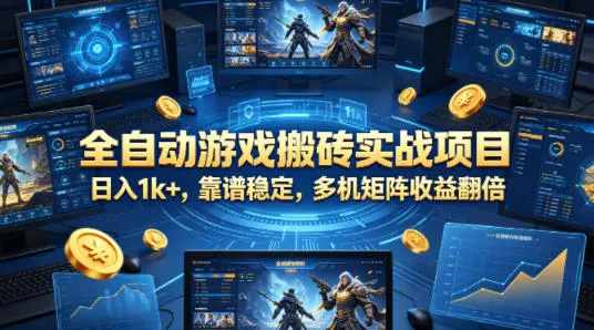全自动游戏搬砖实战项目，日入1k+，靠谱稳定，多机矩阵收益翻倍【揭秘】_就是爱分享