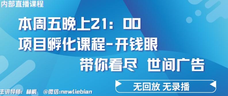 4.26日内部回放课程《项目孵化-开钱眼》赚钱的底层逻辑【揭秘】_就是爱分享