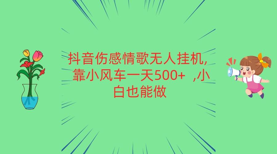 抖音伤感情歌无人挂机 靠小风车一天500+ 小白也能做_就是爱分享
