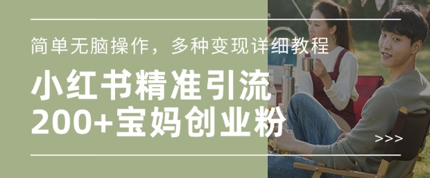 小红书混剪日引200+宝妈创业粉，简单无脑操作，多种变现详细教程_就是爱分享