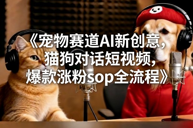宠物赛道AI新创意,猫狗对话短视频,爆款涨粉sop全流程_就是爱分享