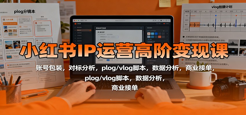 小红书IP运营高阶变现课:账号包装,对标分析,plog/vlog脚本,数据分析,商业接单_就是爱分享