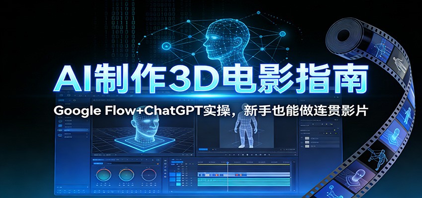 AI制作3D电影指南：Google Flow+ChatGPT实操，新手也能做连贯影片_就是爱分享