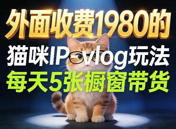宠物赛道猫咪IP-vlog玩法,26条视频涨粉29W,每天5张橱窗带货拆解_就是爱分享