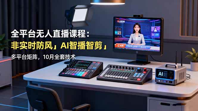(16279期)全平台无人直播课程:非实时防风+AI智播智剪+多平台矩阵,10月全套技术_就是爱分享