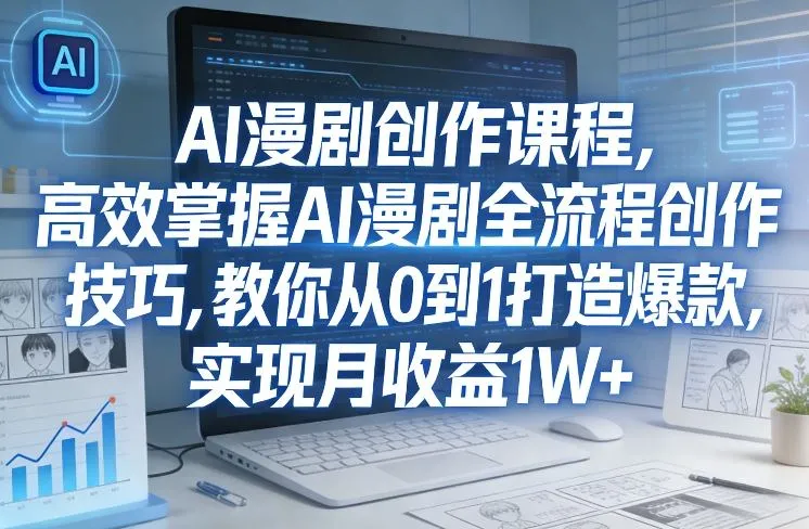 某社群AI漫剧创作课程，高效掌握AI漫剧全流程创作技巧，教你从0到1打造爆款，实现月收益1W+_就是爱分享