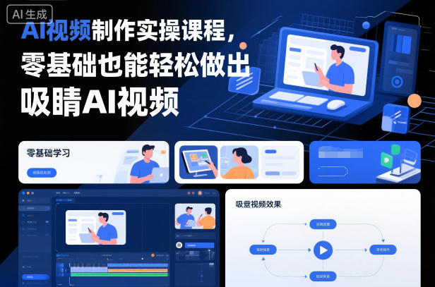 AI视频制作实操课程，零基础也能轻松做出吸睛AI视频_就是爱分享