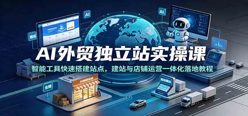 AI外贸独立站实操课:智能工具快速搭建站点,建站与店铺运营一体化落地教程 AI外贸独立站实操课:智能工具快速搭建站点,建站与店铺运营一体化落地教程