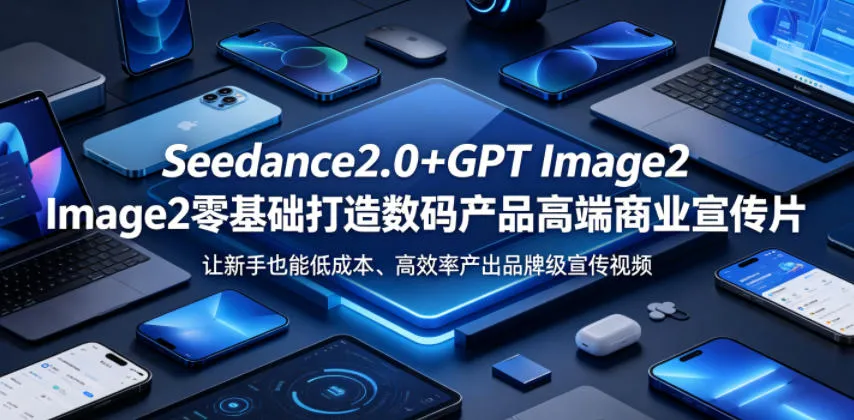 Seedance2.0+GPT Image2零基础打造数码产品高端商业宣传片,让新手也能低成本、高效率产出品牌级宣传视频_一起云网创