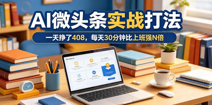 一天挣了408,AI微头条实战打法,每天30分钟比上班强N倍_一起云网创