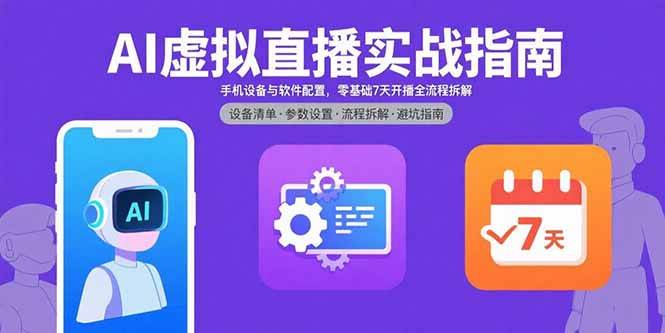 （15835期）AI虚拟直播实战指南，手机设备与软件配置，零基础7天开播全流程拆解_就是爱分享