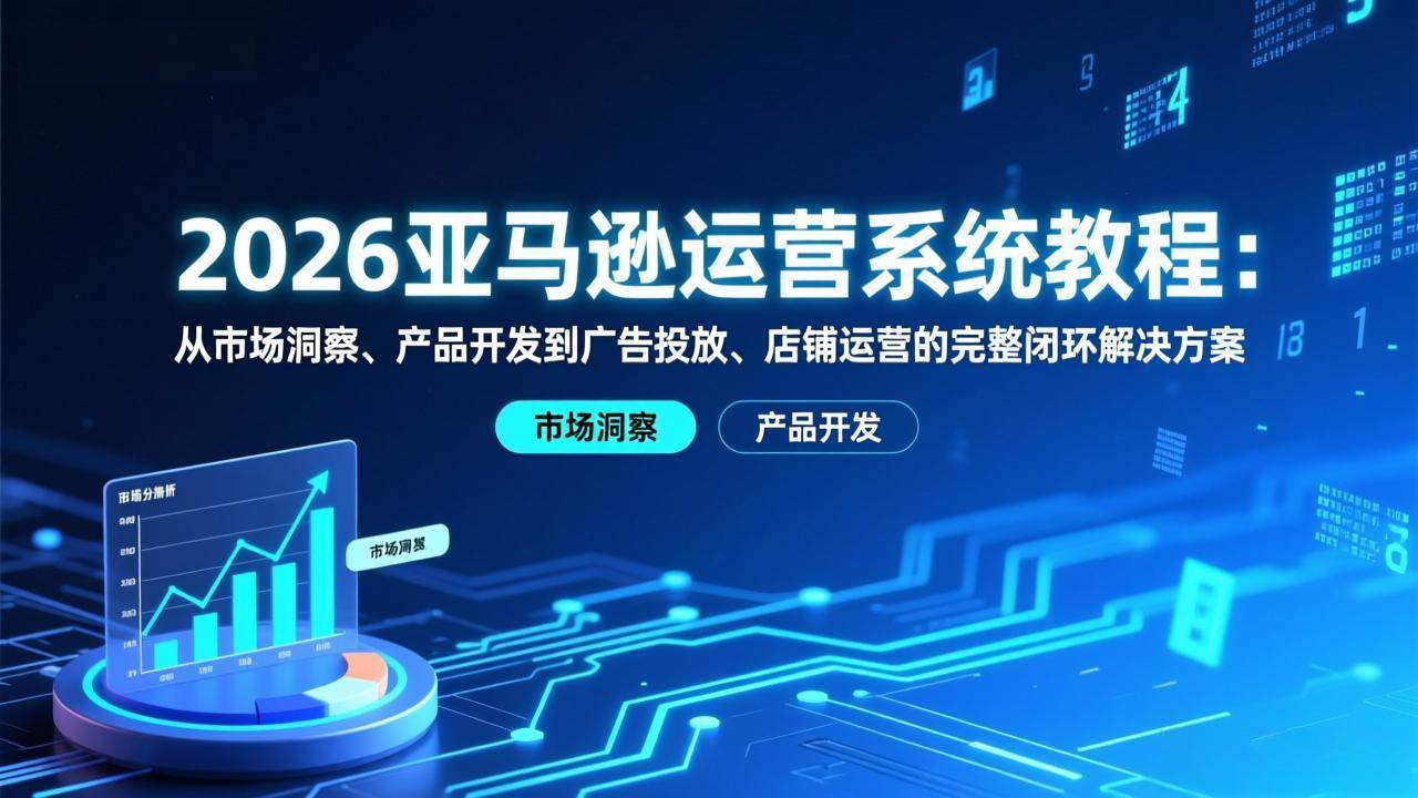 (17208期)2026亚马逊运营系统教程:从市场洞察、产品开发到广告投放、店铺运营的完整闭环解决方案_就是爱分享