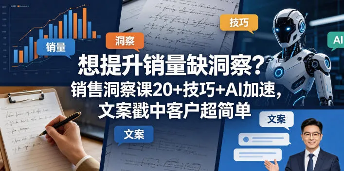 想提升销量缺洞察？销售洞察课20+技巧+AI加速，文案戳中客户超简单【原创双语字幕】_一起云网创