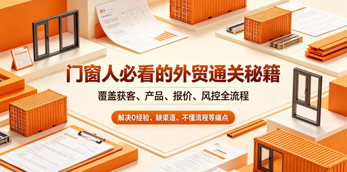 门窗人必看的外贸通关秘籍,块覆盖获客、产品、报价、风控全流程,解决0经验、缺渠道、不懂流程等痛点_一起云网创