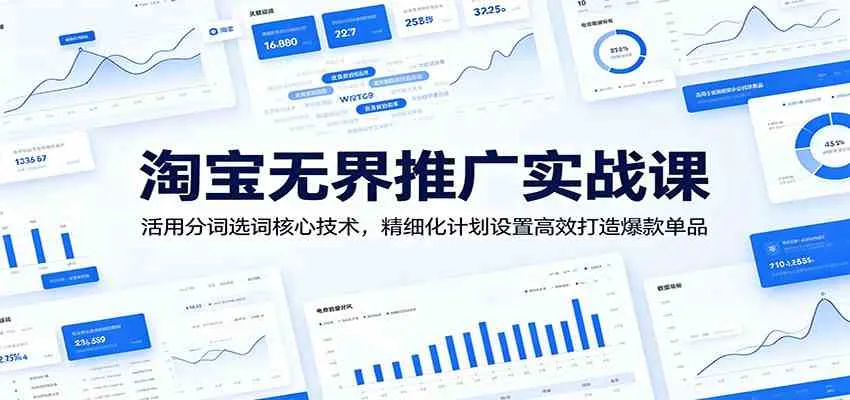 淘宝无界推广实战课:活用分词选词核心技术,精细化计划设置高效打造爆款单品_一起云网创