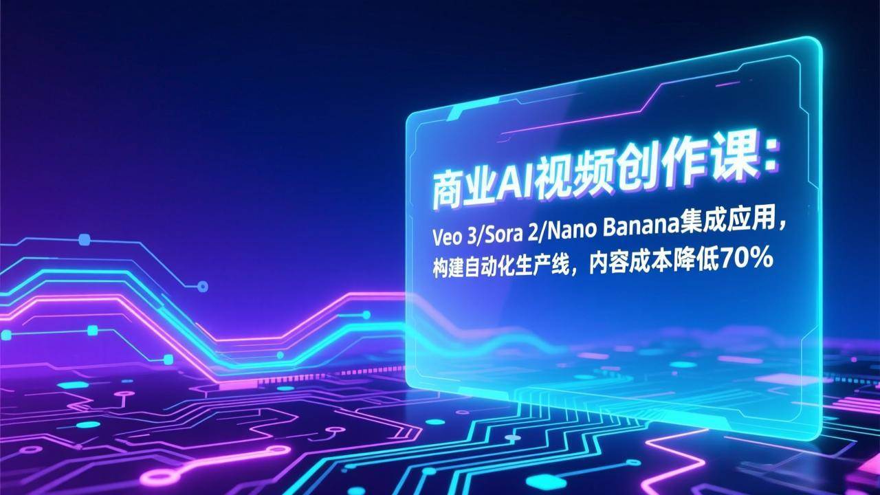 （17070期）商业AI视频创作课：Veo 3/Sora 2/Nano Banana集成应用，构建自动化生产线，内容成本降低70%_就是爱分享