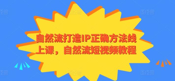 自然流打造IP正确方法线上课，自然流短视频教程_就是爱分享