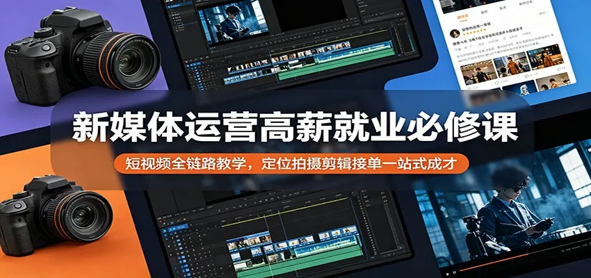 新媒体运营高薪就业必修课：短视频全链路教学，定位拍摄剪辑接单一站式成才_就是爱分享