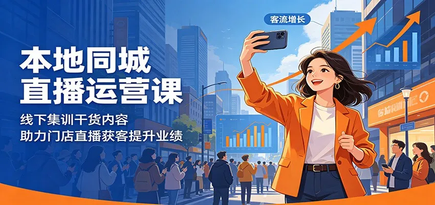 本地同城直播运营课:线下集训干货内容,助力门店直播获客提升业绩_一起云网创