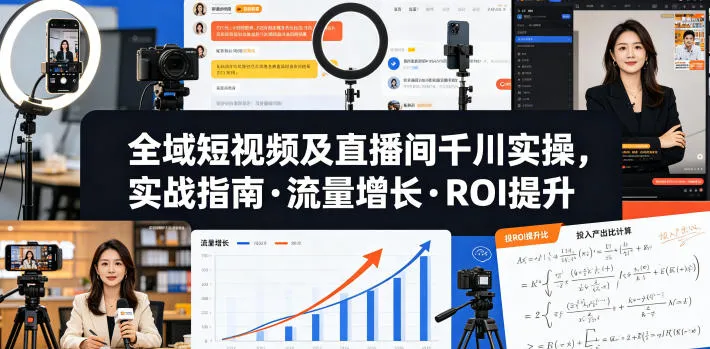 全域短视频及直播间千川实操，实战指南·流量增长·ROI提升_就是爱分享