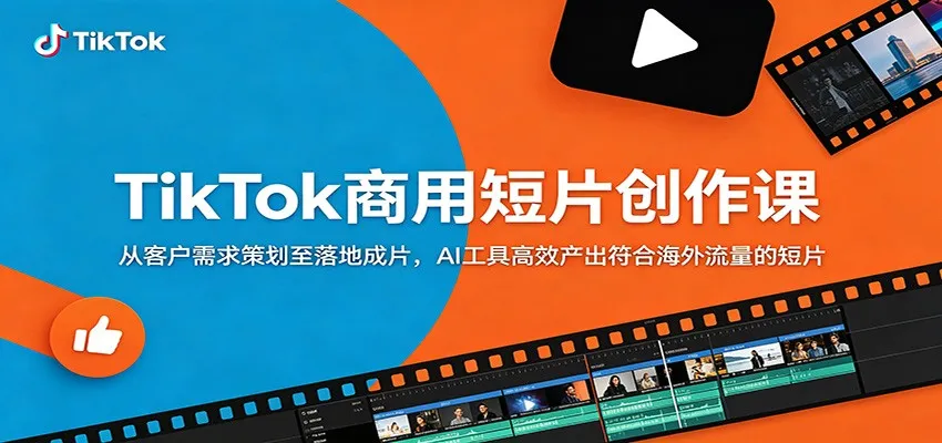 TikTok商用短片创作课:从客户需求策划至落地成片,AI工具高效产出符合海外流量的短片_一起云网创