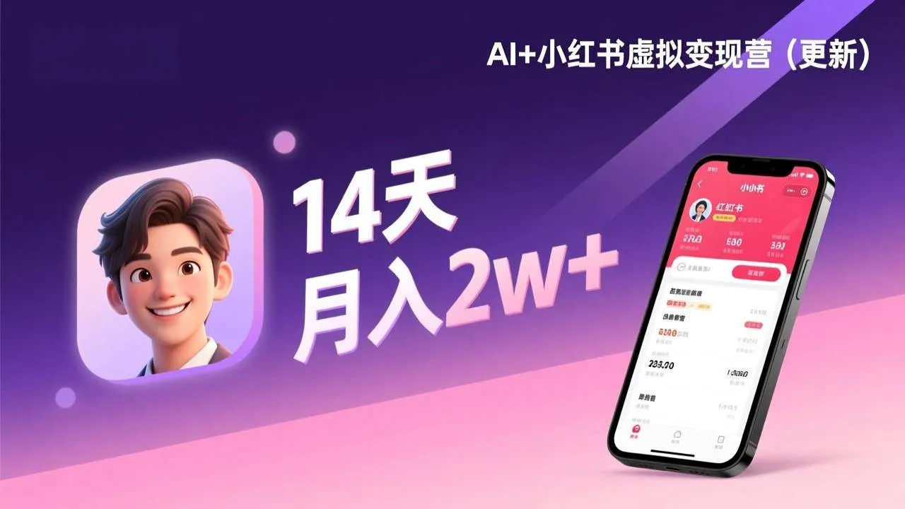 （17275期）AI+小红书虚拟变现营（更新），14天掌握选品、笔记、成交，打造自动化月入2w+事业_就是爱分享