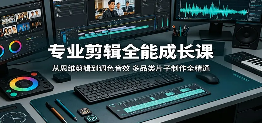 专业剪辑全能成长课：从思维剪辑到调色音效，多品类片子制作全精通_一起云网创