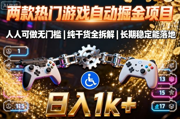 两款热门游戏自动掘金项目，人人可做无门槛，纯干货全拆解，长期稳定能落地，日入1k+【揭秘】_就是爱分享