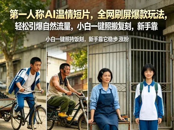 第一人称AI温情短片,全网刷屏爆款玩法,轻松引爆自然流量,小白一键照搬复刻,新手靠它稳步涨粉_一起云网创