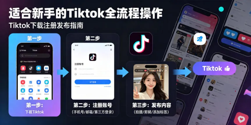 Tiktok下载注册发布，适合新手的Tiktok全流程操作_一起云网创
