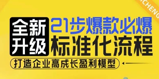 21步爆款必爆标准化流程，全新升级，打造企业高成长盈利模型_就是爱分享